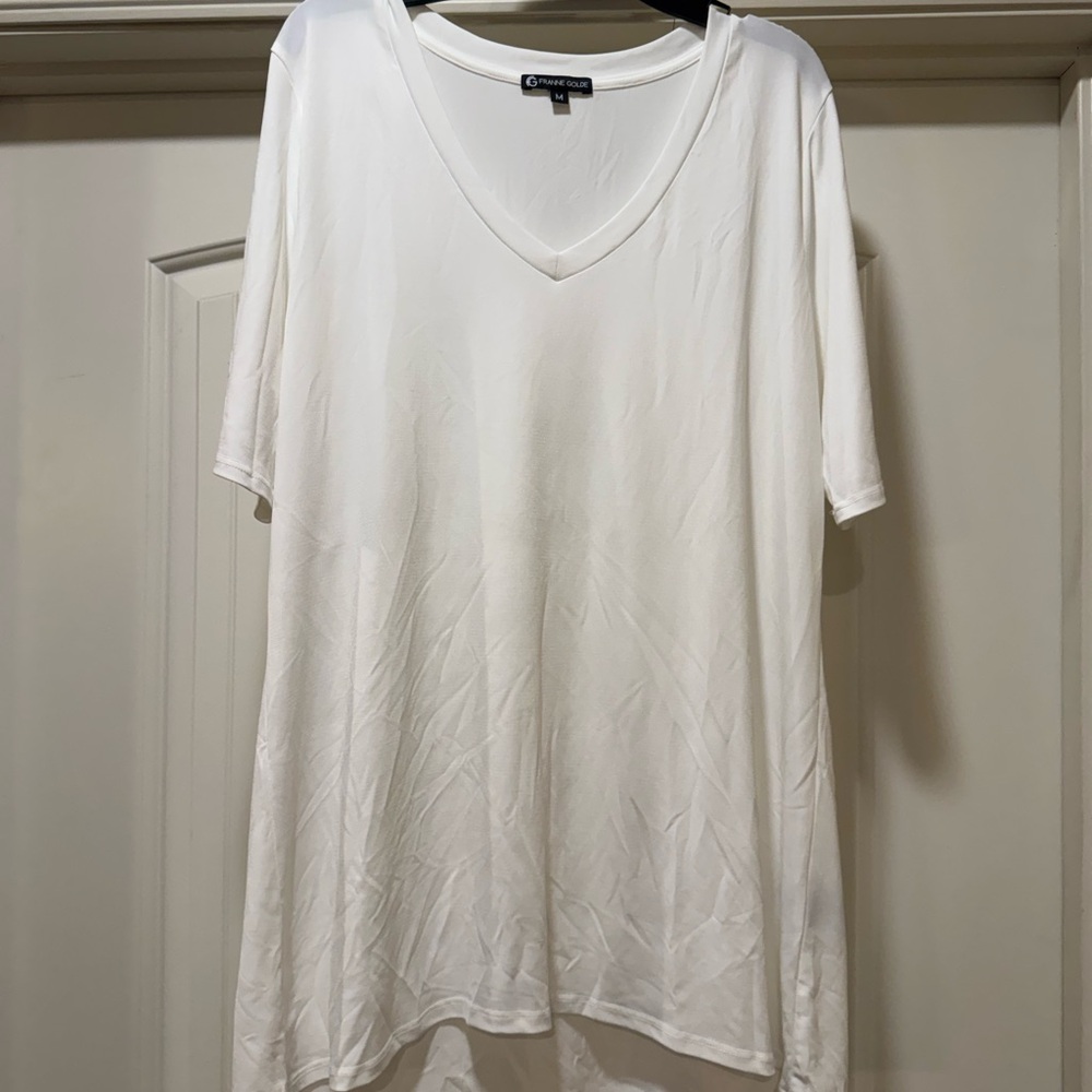 France Golde White V-Neck shirt M